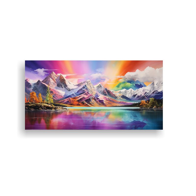 GENERICO - Pintura Tela Bastidor Galería Baño Montañas 80x40 Cm