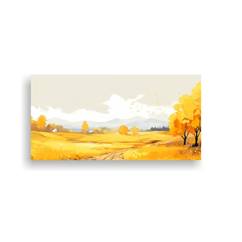 GENERICO - Cuadro Inspiración Otoño Paisaje Cálido 60x30 Cm