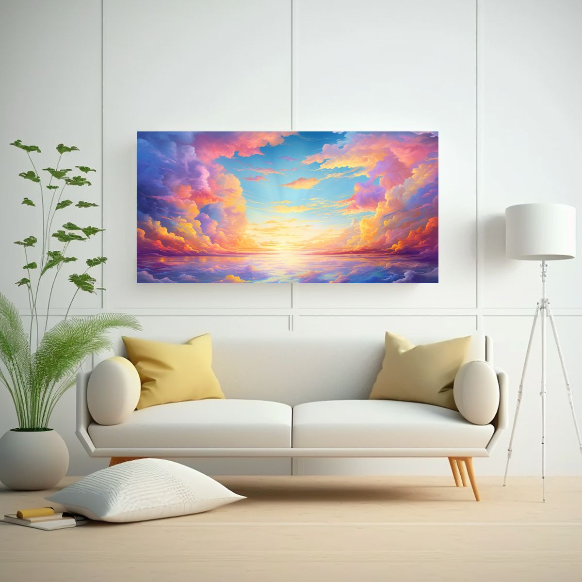 GENERICO - Cuadro Decorativo De Tela En Bastidor Amanecer Y 60x30 Cm