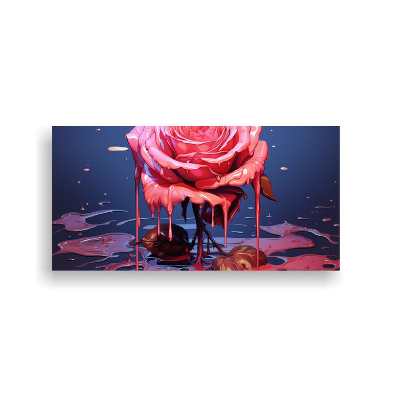 GENERICO - Cuadro De Arte Abstracto Alegría En Una Rosa 60x30 Cm