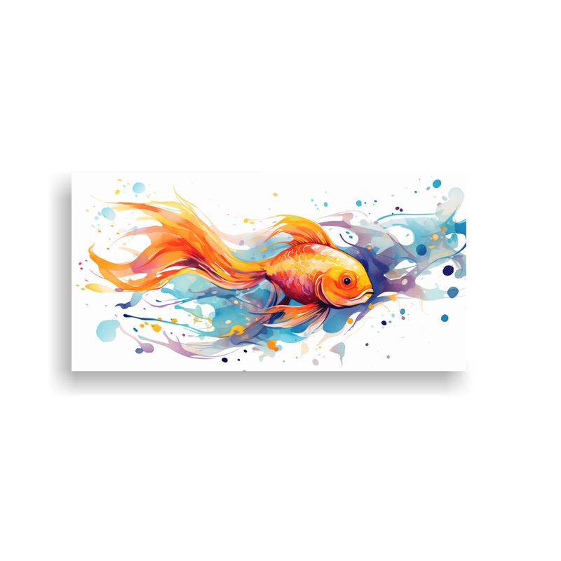 GENERICO - Cuadro Arte Gráfico Goldfish Arcoíris Y Naranja 100x50 Cm