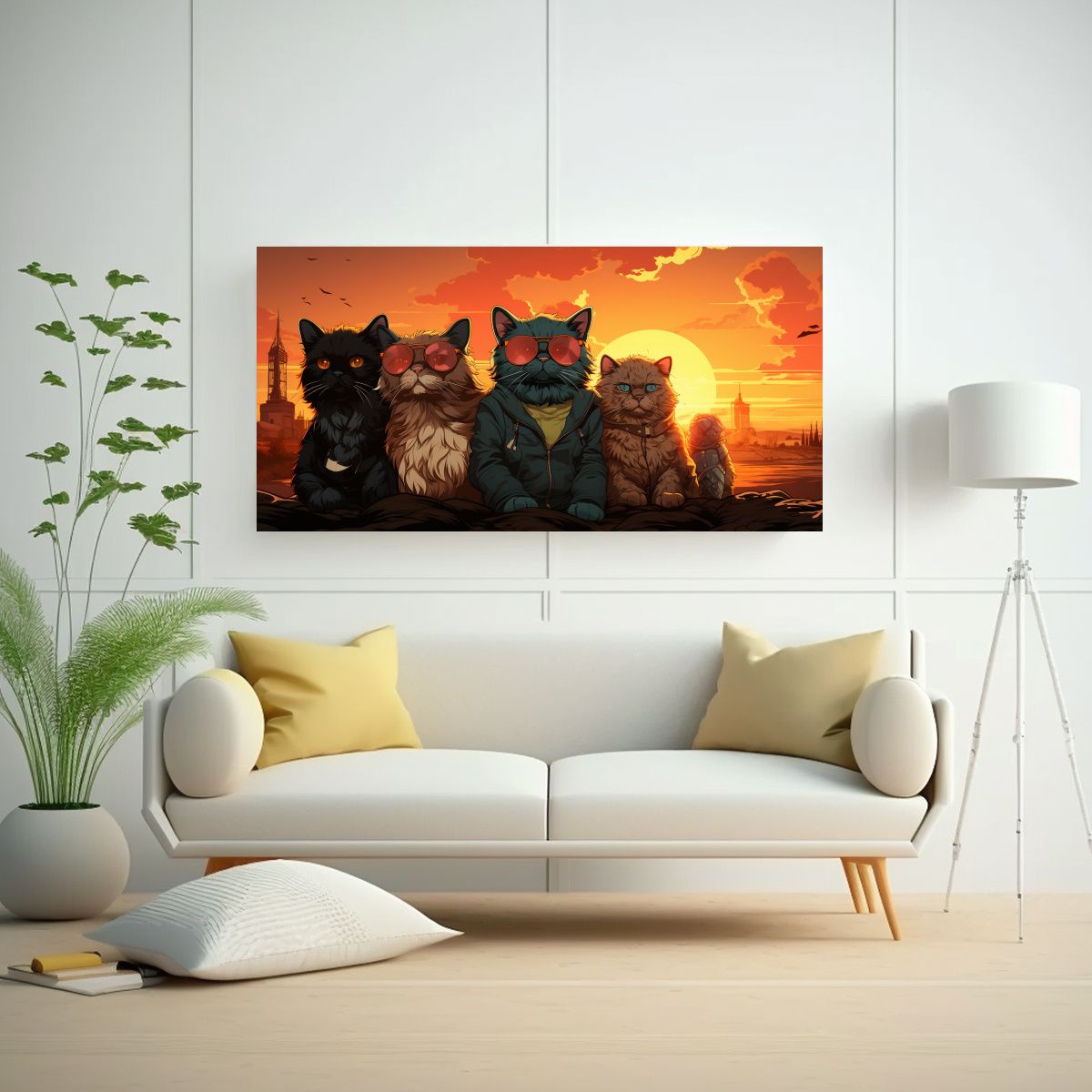 GENERICO - Cuadros Originales De Gatitos De California 80x40 Cm