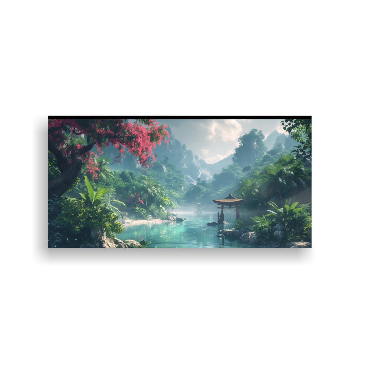 GENERICO - Cuadro Tela Canvas Intensidad Animación Tropical 60x30 Cm