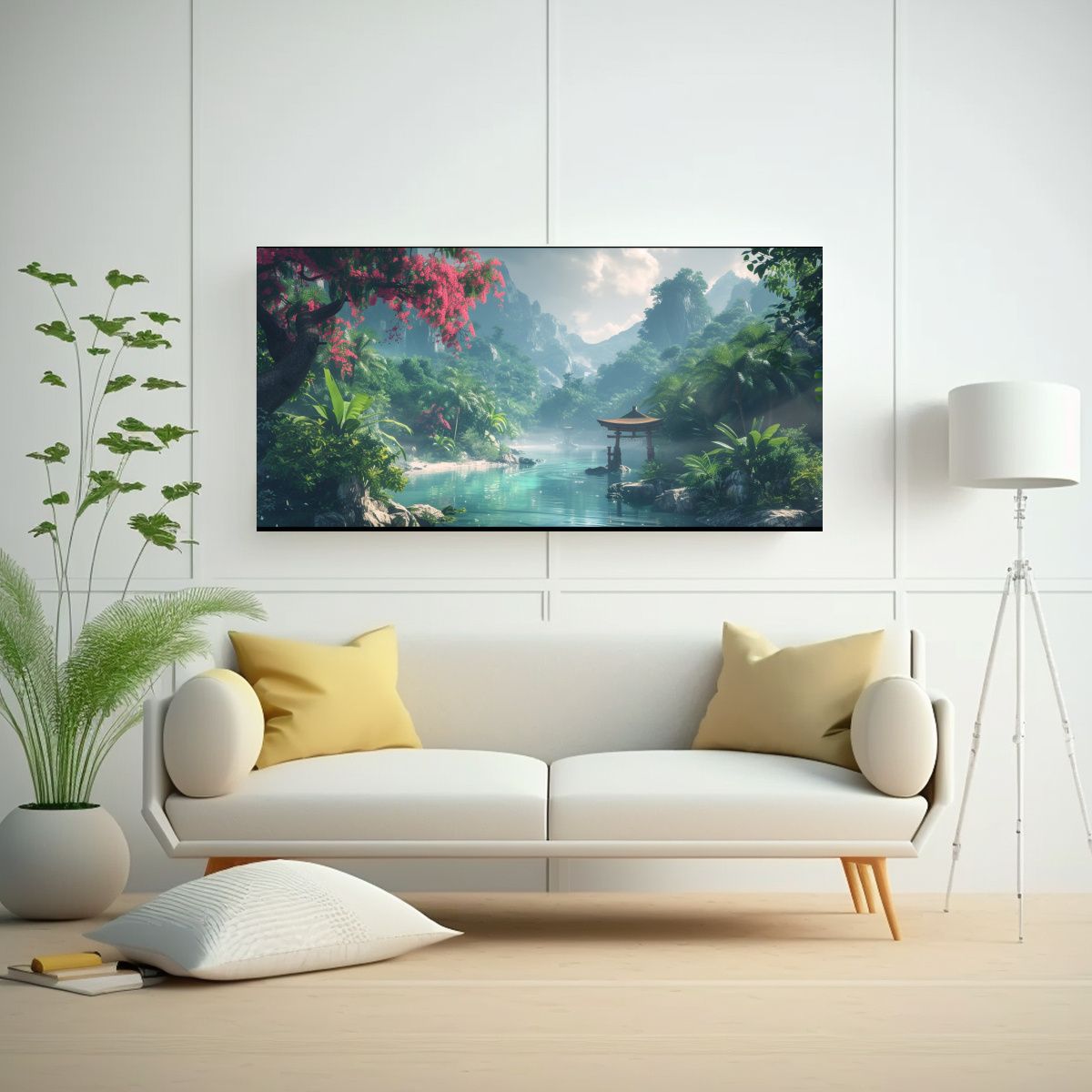 GENERICO - Cuadro Tela Canvas Intensidad Animación Tropical 60x30 Cm