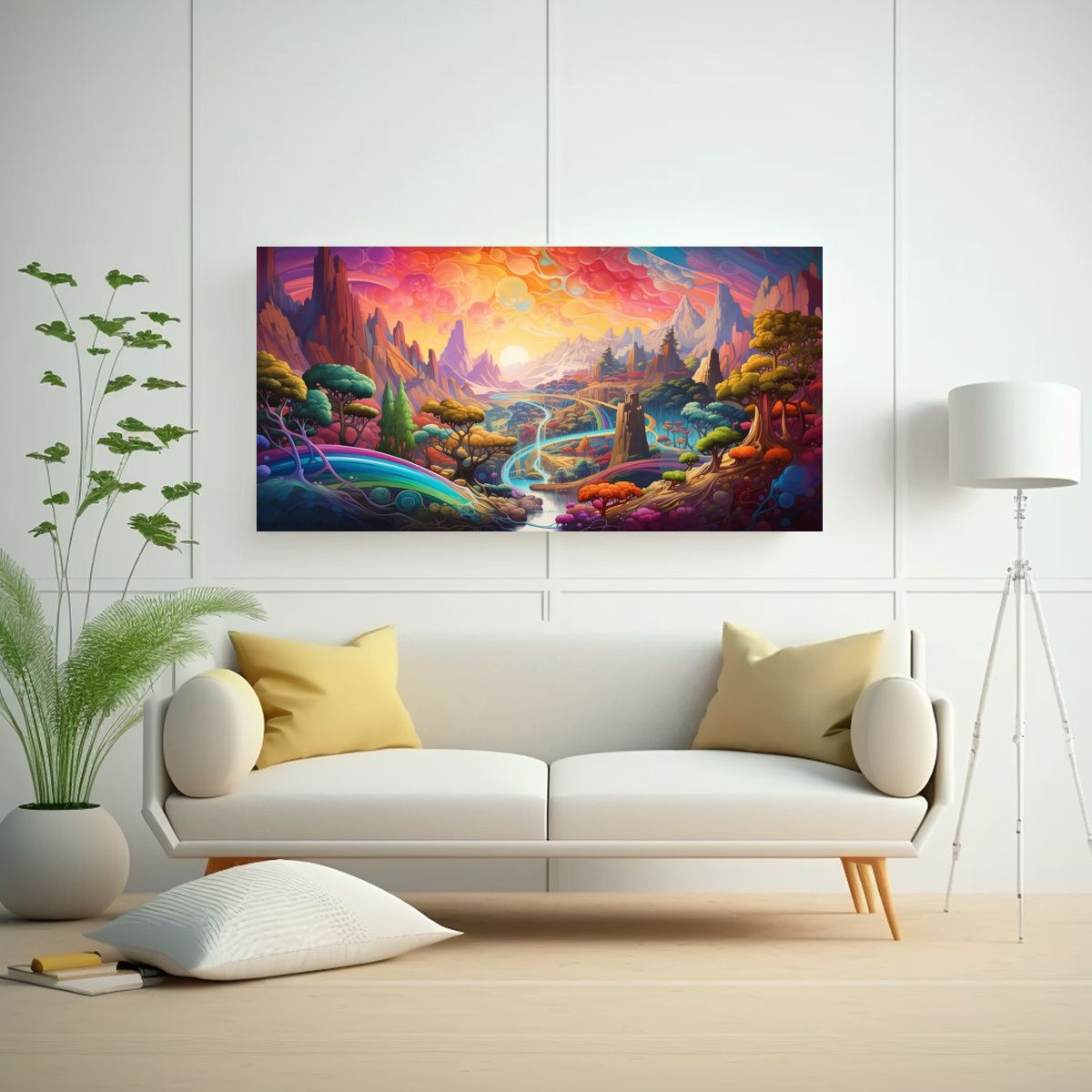 GENERICO - Cuadro Abstracto Paisaje Urbano Moderno Con 100x50 Cm