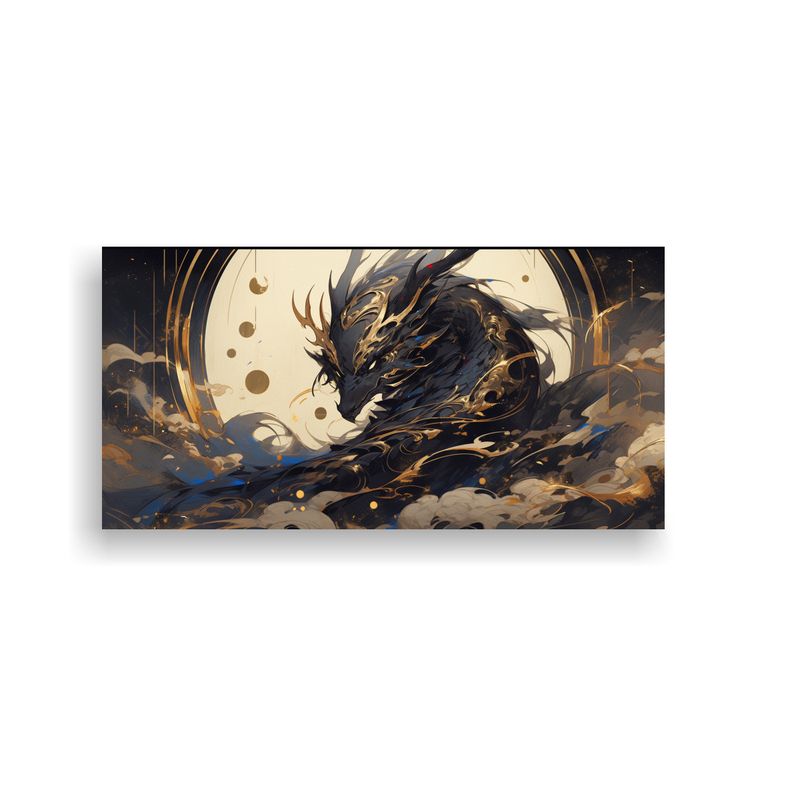 GENERICO - Cuadro Decorativo Moderno Dragón En Colores 60x30 Cm