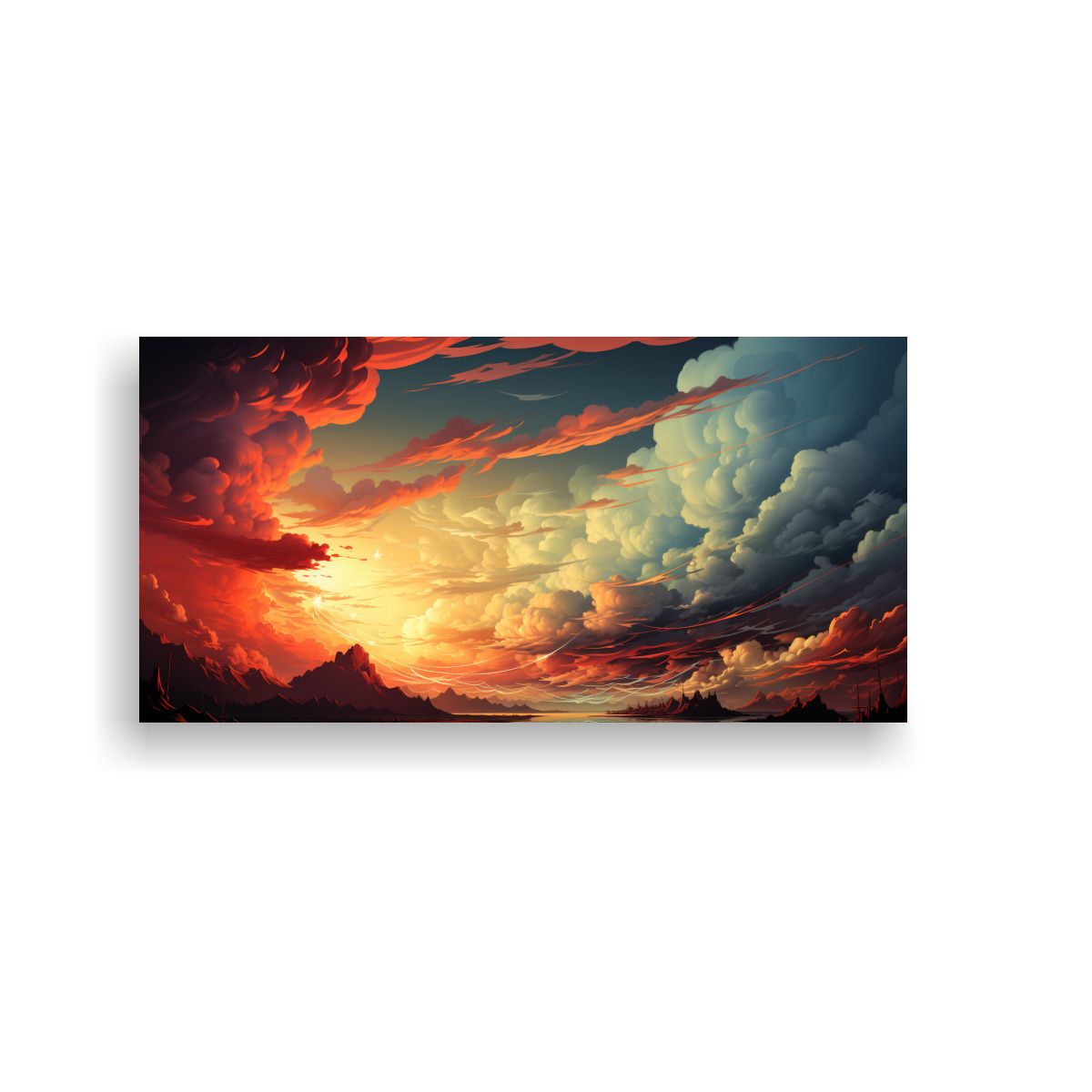 GENERICO - Pintura Decorativa Cuadro Inspirador Con Nubes 80x40 Cm