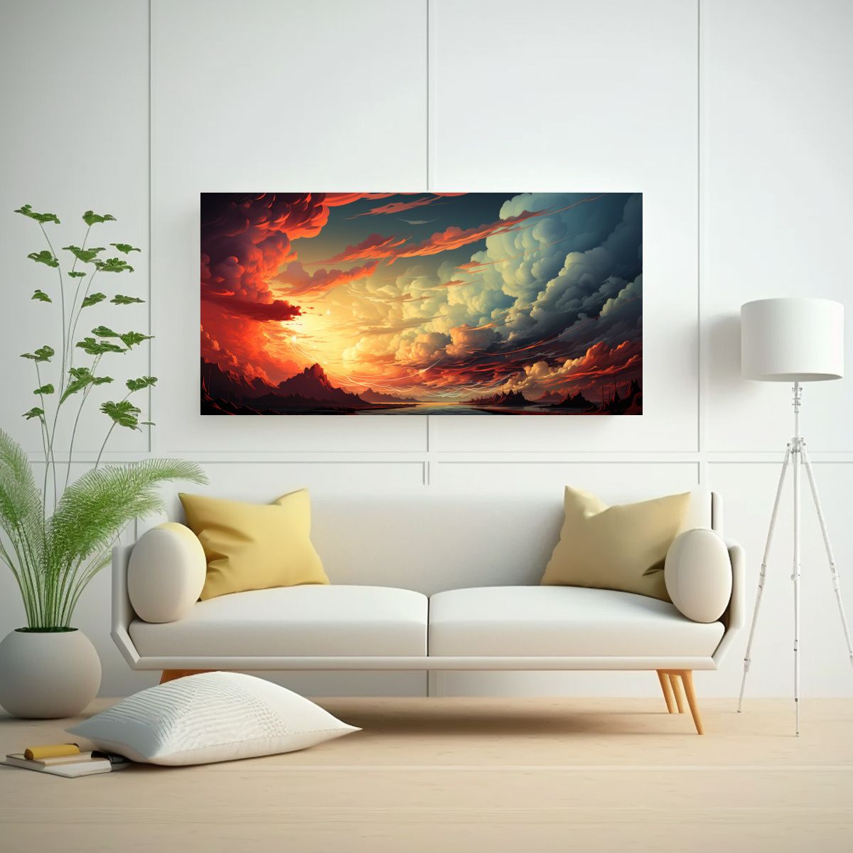 GENERICO - Pintura Decorativa Cuadro Inspirador Con Nubes 80x40 Cm