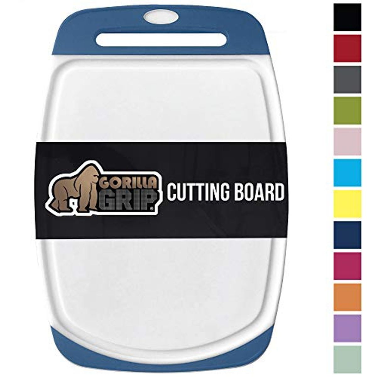 GORILLA GRIP - Tabla De Cortar Reversible Blanco Con Azul