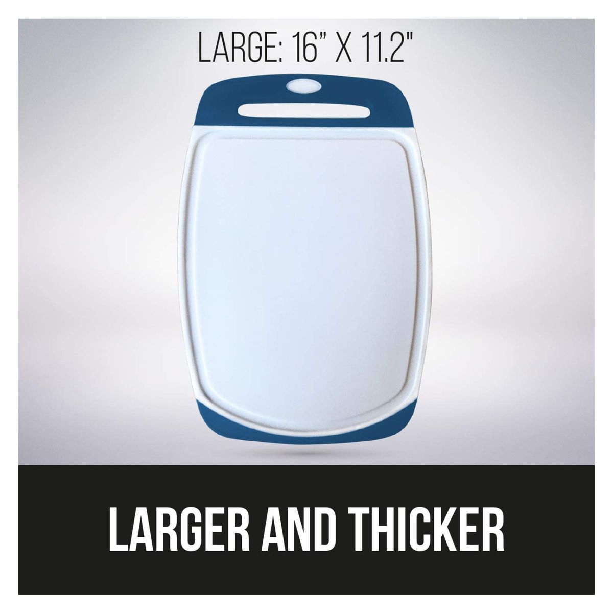 GORILLA GRIP - Tabla De Cortar Reversible Blanco Con Azul