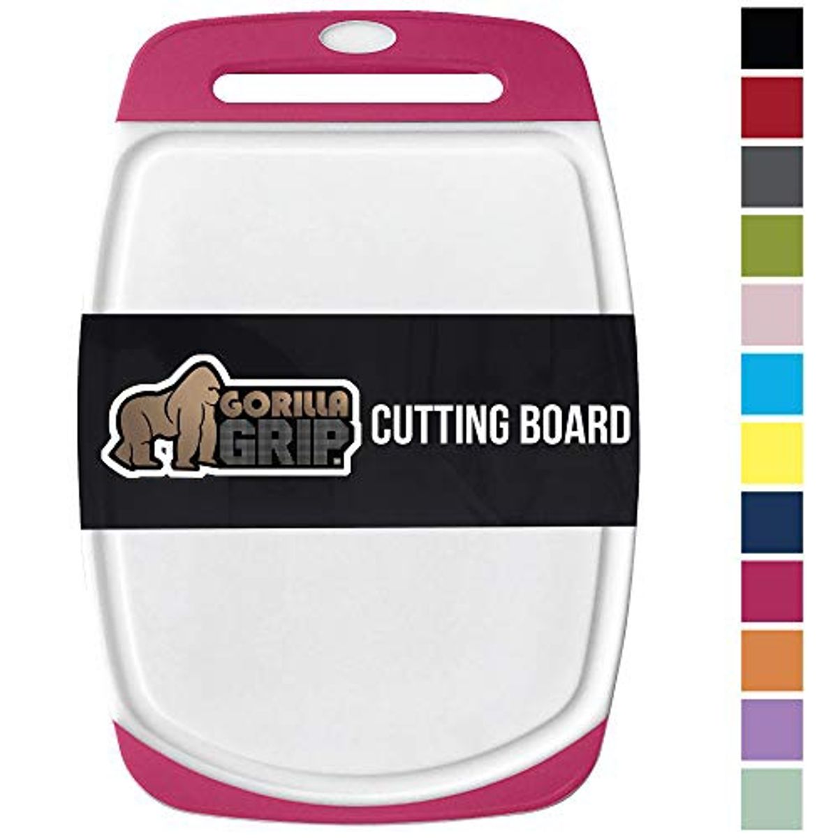 GORILLA GRIP - Tabla De Cortar Reversible Blanco Con Fucsia