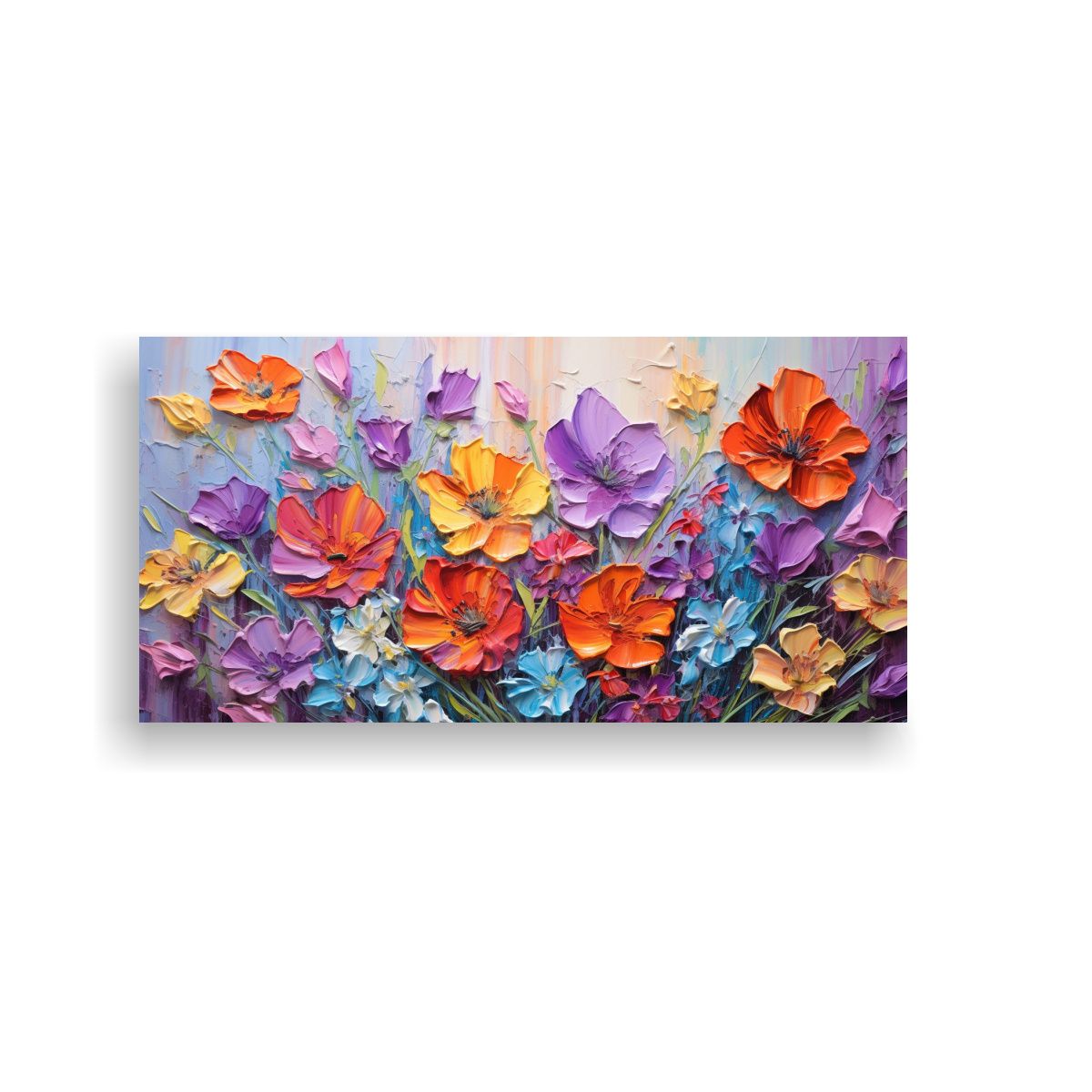 GENERICO - Cuadro Vibrante De Flores En Lienzo Estilo Vib 60x30 Cm