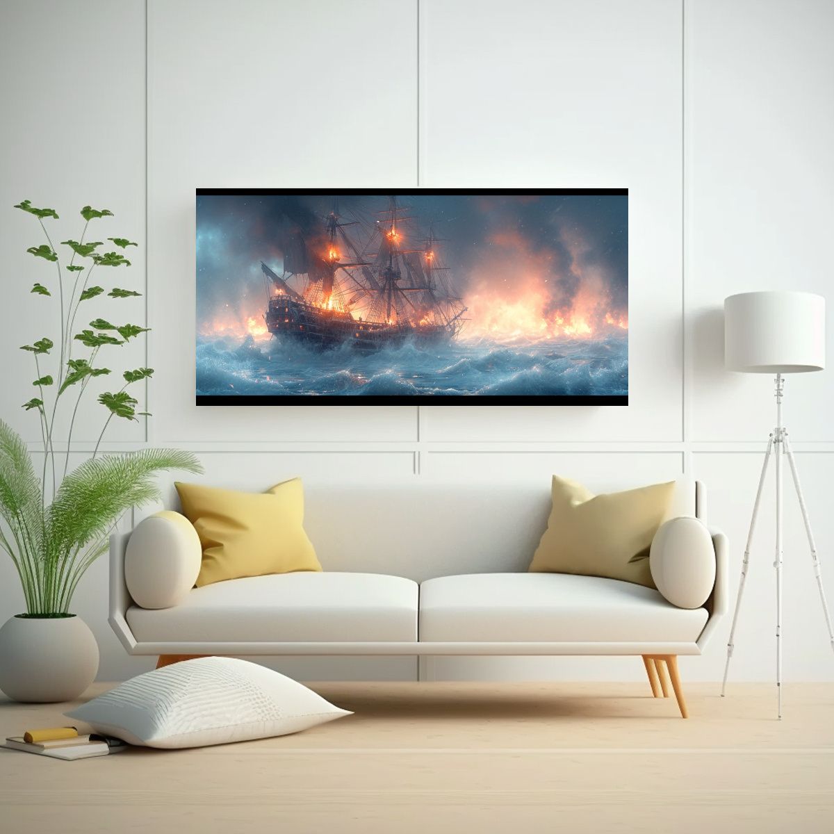 GENERICO - Pinturas Decorativas De Un Gran Barco Portugués 100x50 Cm