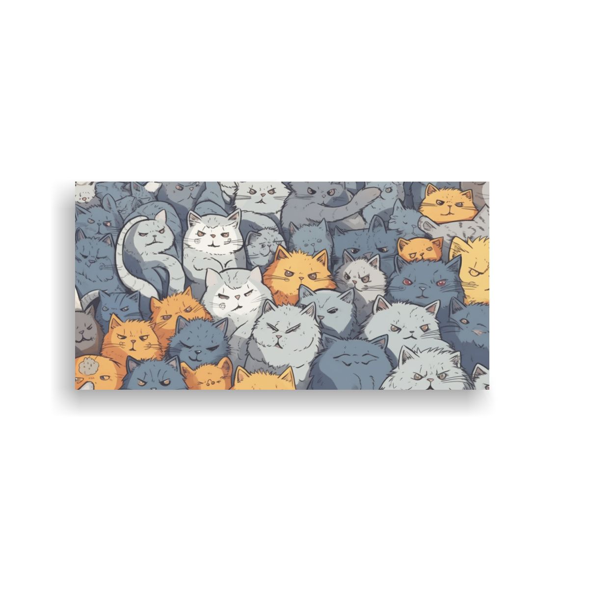 GENERICO - Cuadro Acuarela Gatos Sonrientes En Imagen 60x30 Cm