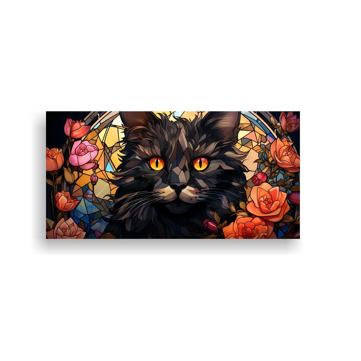 GENERICO - Cuadro Tela Sensibilidad Artística Gato Lykoi 80x40 Cm