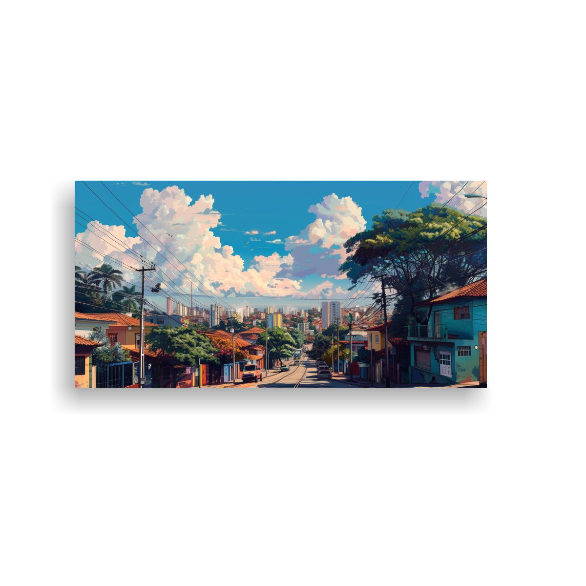 GENERICO - Pintura Decorativa De Ciudad Iluminada En Bauru 73 60x30 Cm