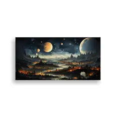 GENERICO - Cuadro Imagen Habitación Paisaje Montaña Fases 80x40 Cm