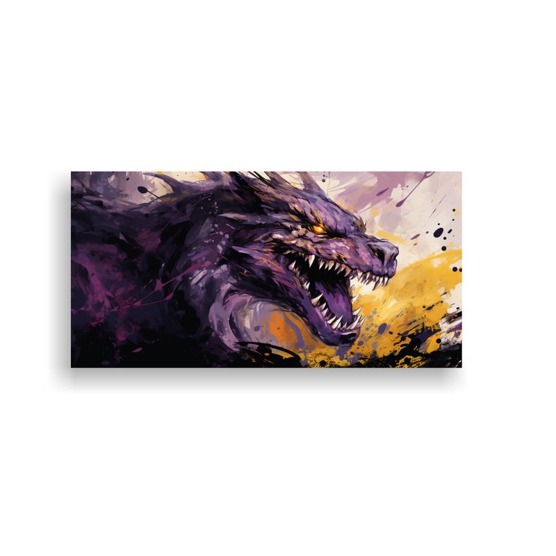 GENERICO - Pintura Mural Abstracta Dragón En Colores 80x40 Cm