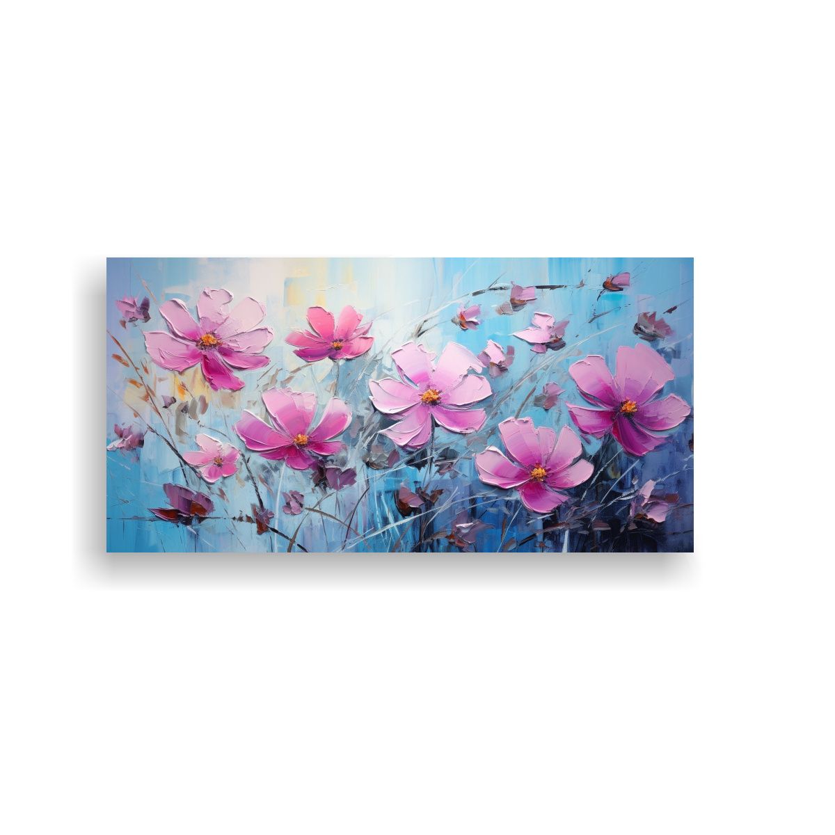 GENERICO - Lienzo De Tela Con Finas Líneas En Colores Rosa 100x50 Cm