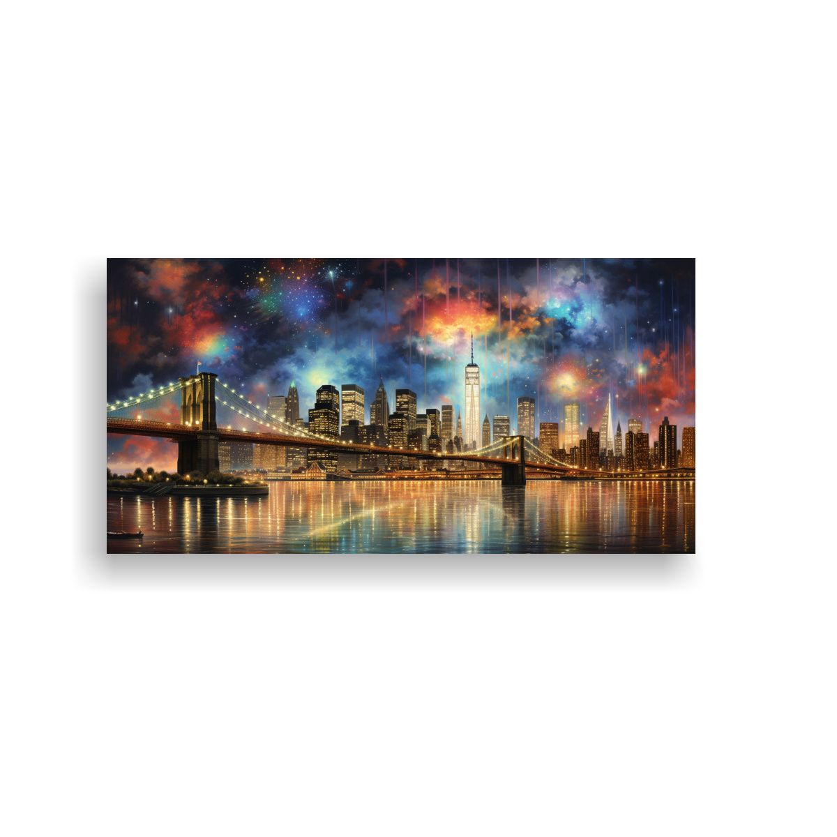 GENERICO - Pintura Lienzo Creativa Visual NY Con Coloridas 80x40 Cm