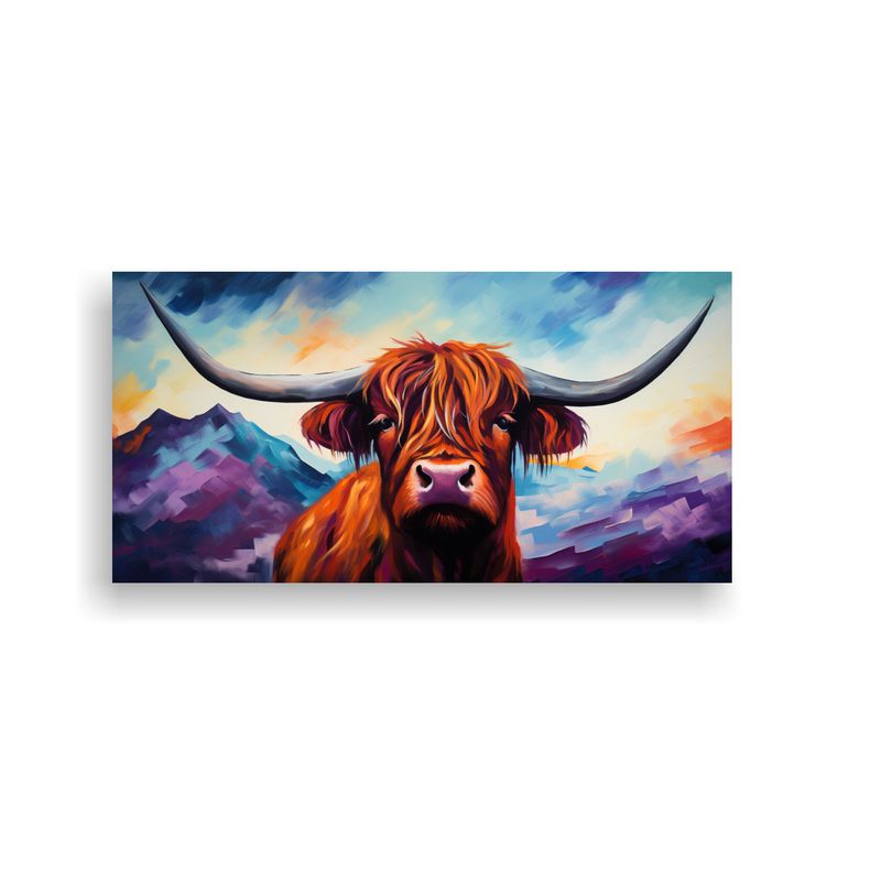 GENERICO - Cuadro Lienzo Vaca De Las Tierras Altas Estilo 60x30 Cm