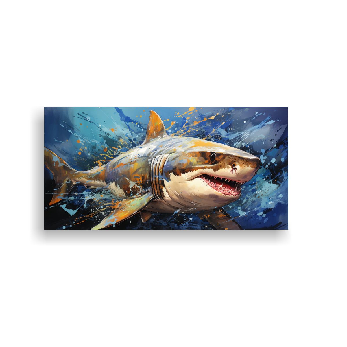 GENERICO - Cuadro De Tela Tiburón Martillo En Lima Arte 100x50 Cm