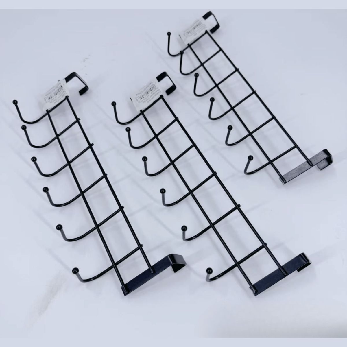 HOMESTAR - Gancho Colgador Sobre Puerta 6 Ganchos Acero Negro