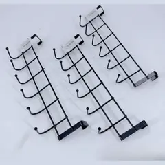 HOMESTAR - Gancho Colgador Sobre Puerta 6 Ganchos Acero Negro