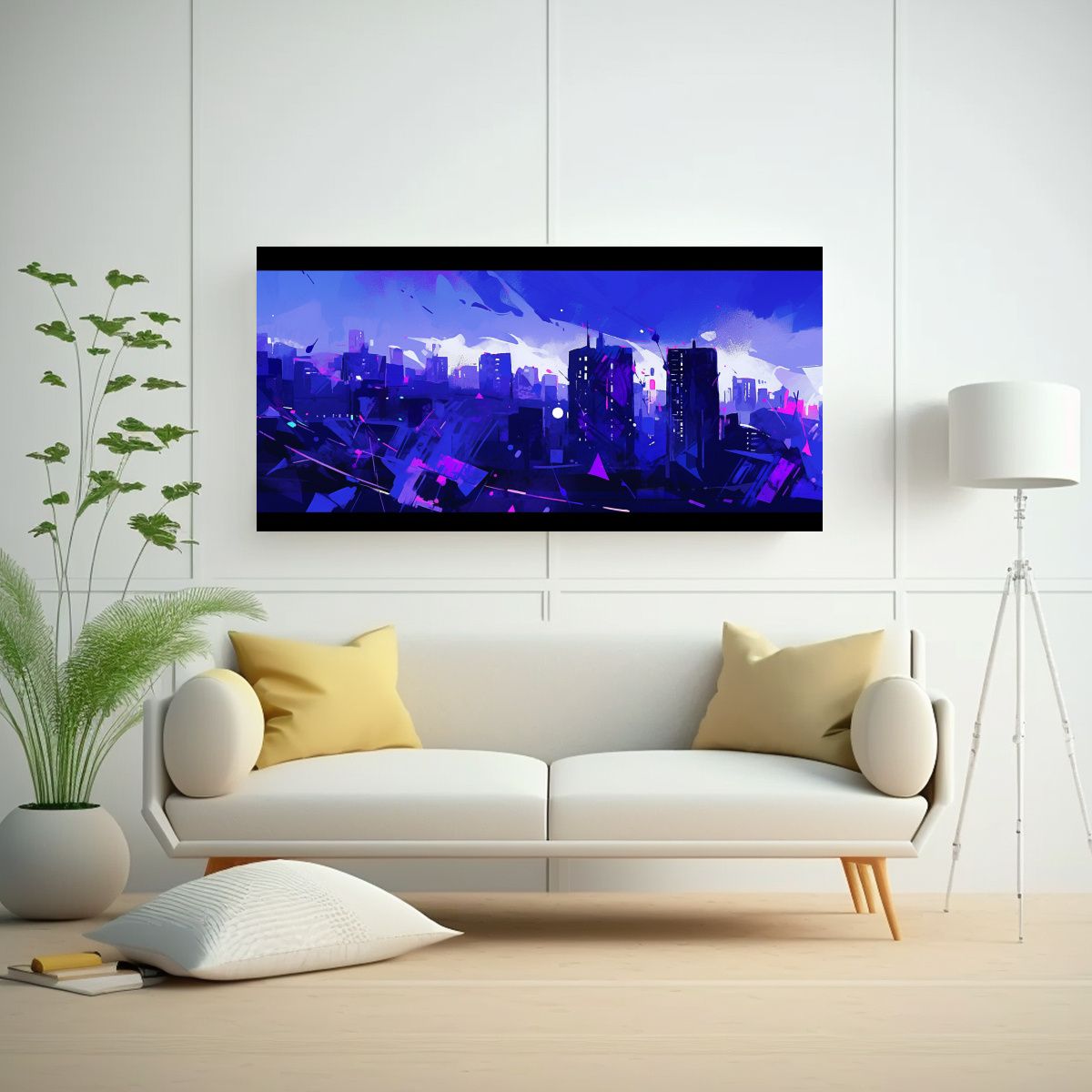 GENERICO - Tela En Bastidor Imagen Brillante De Santiago En 80x40 Cm