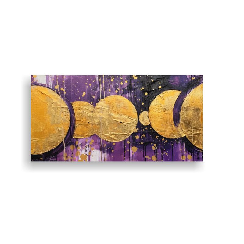 GENERICO - Cuadro Elegante Con Círculos Dorados Brillantes 80x40 Cm