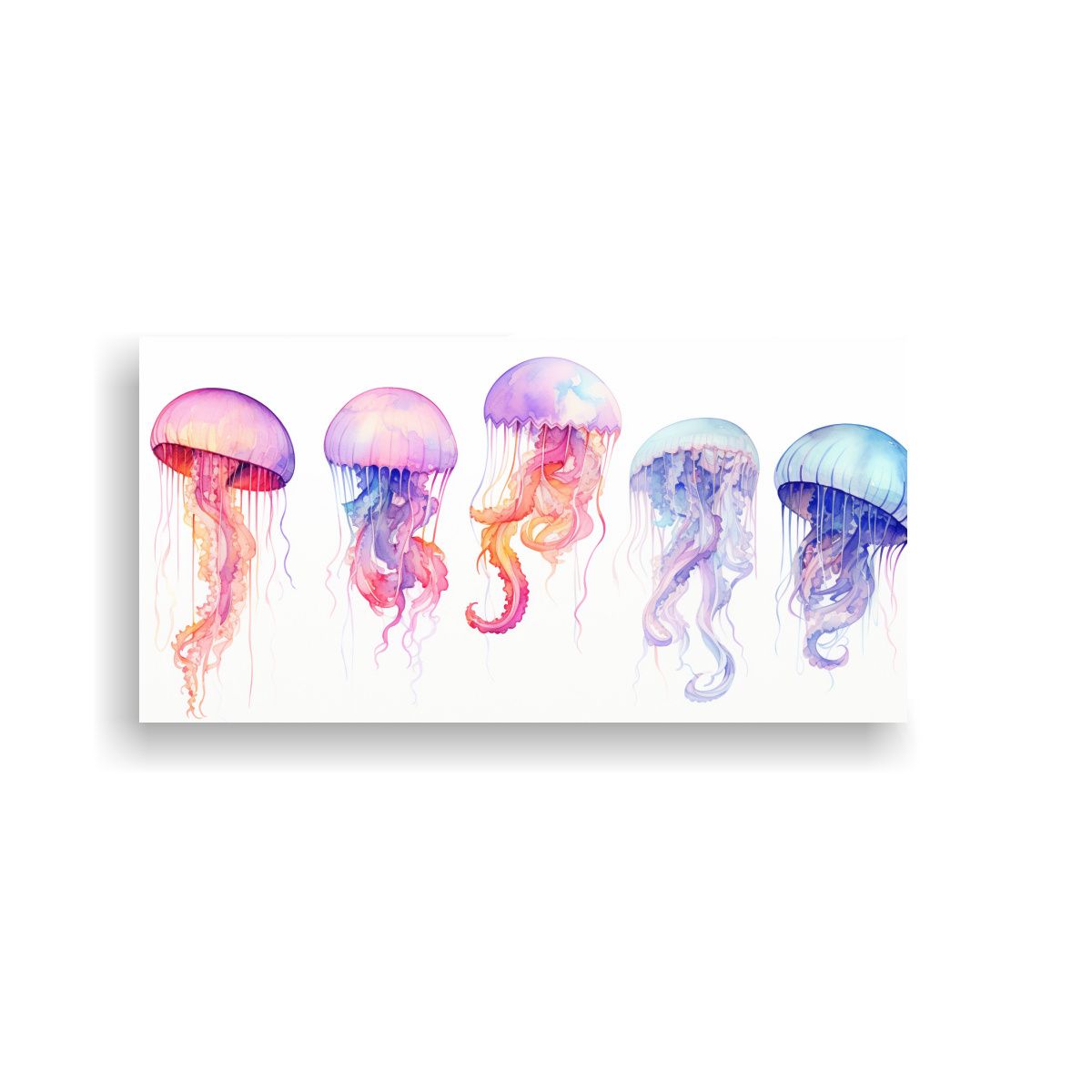 GENERICO - Cuadro Colorido De Medusa En Acuarela Con 60x30 Cm
