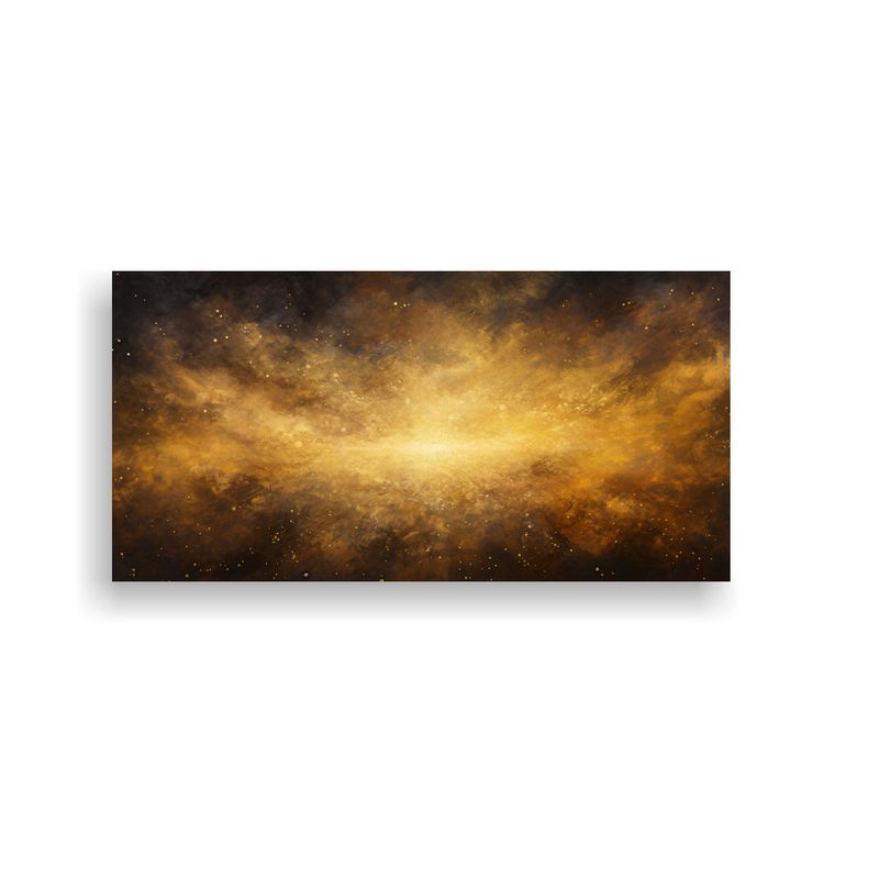GENERICO - Pintura Abstracta Nocturna De Cielo Amarillo Con 60x30 Cm