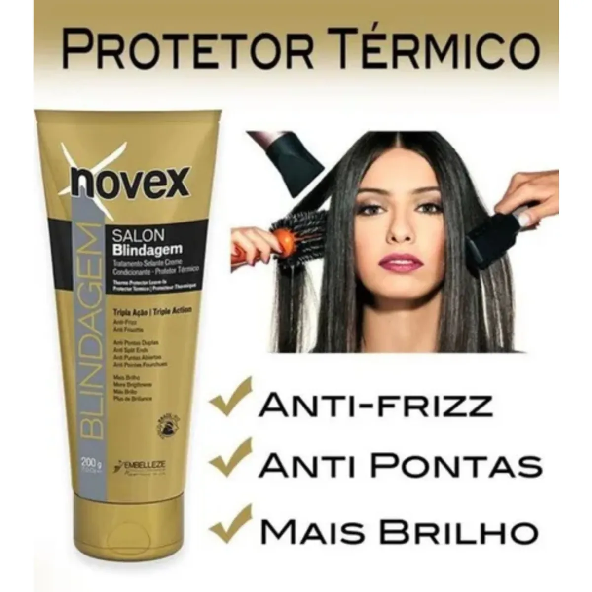 NOVEX - Protector Termico Reparador Blindagem Finalizador Novex200ml