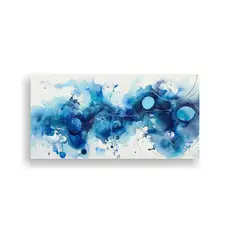 GENERICO - Cuadro Cuadro Floral Gradación Azul Cósmico 80x40 Cm