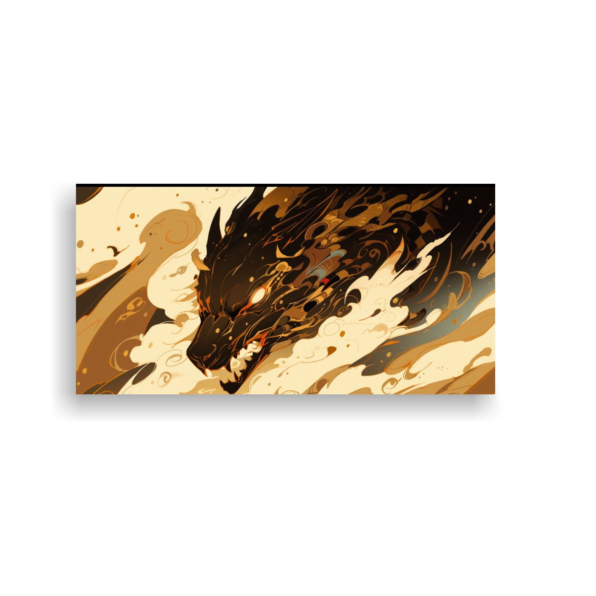 GENERICO - Pintura Decorativa Dragón Mágico En Tonos 60x30 Cm