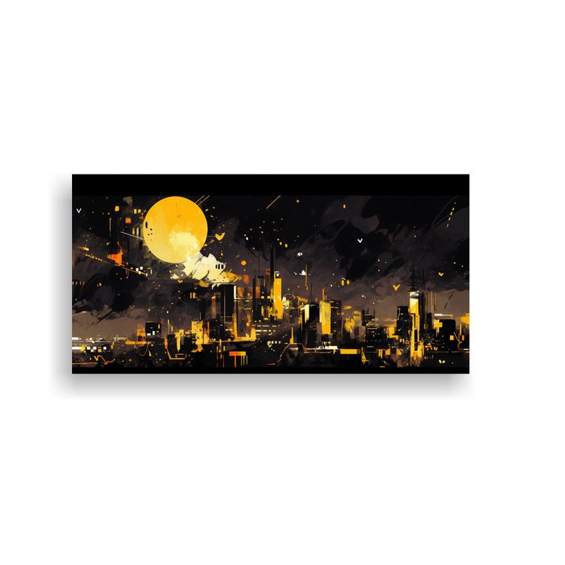GENERICO - Cuadro Abstracto Ciudad De Santiago En Chile En 60x30 Cm