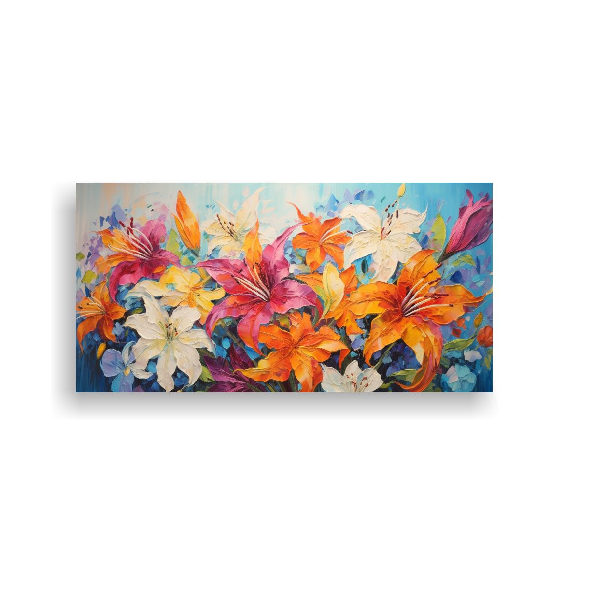 GENERICO - Lienzo Expresión Floral Vibrante En El Estilo De 80x40 Cm