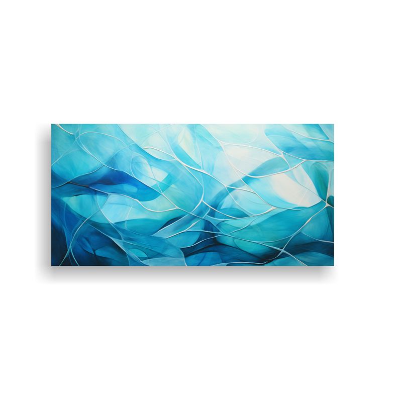 GENERICO - Cuadro Abstracto Azul Turquesa Arte De Pared 60x30 Cm