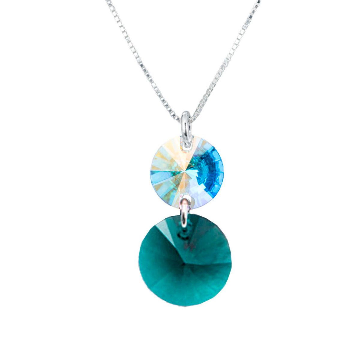 JOYAS MONTERO - Collar Lourdes Plata 925 creado con cristales de Swarovski® Emerald
