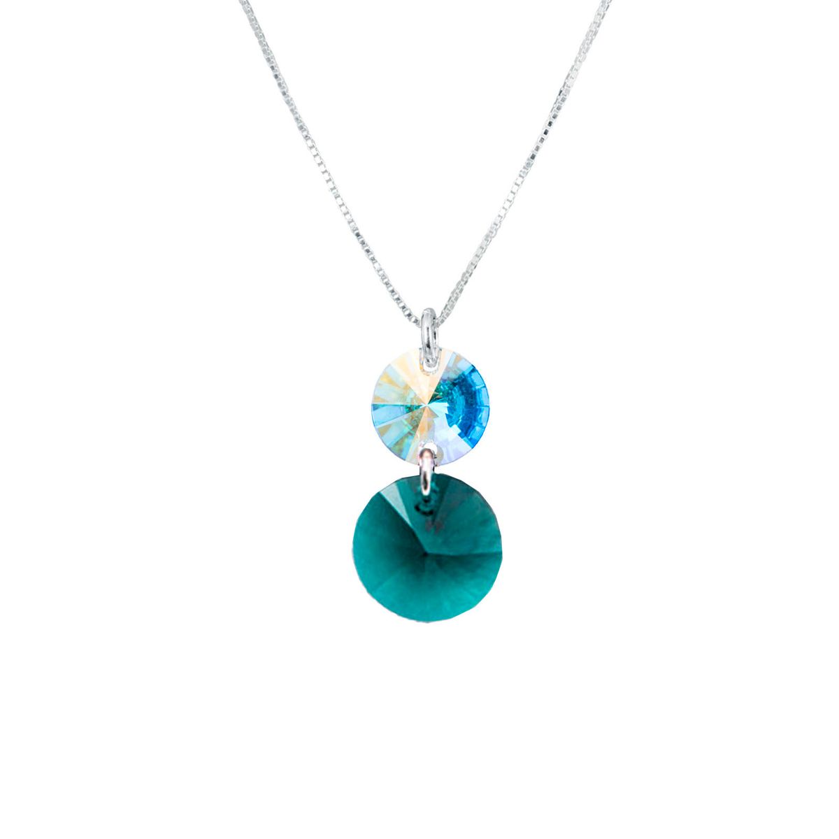 JOYAS MONTERO - Collar Lourdes Plata 925 creado con cristales de Swarovski® Emerald