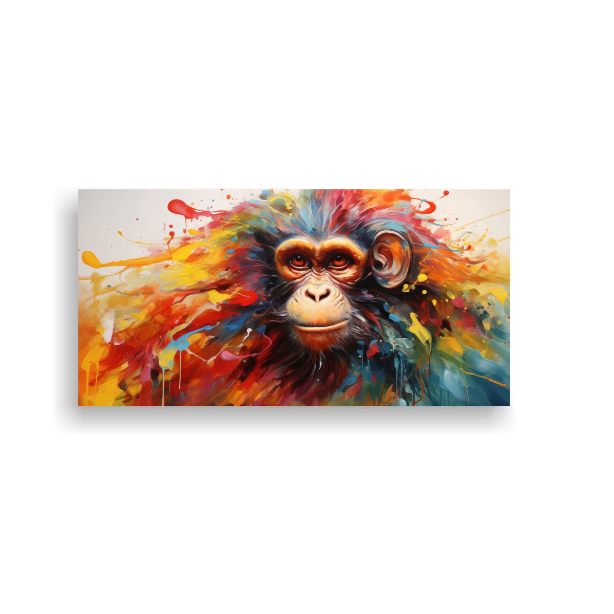 GENERICO - Pintura Al Estilo óleo De Mono Inspirador Y 100x50 Cm