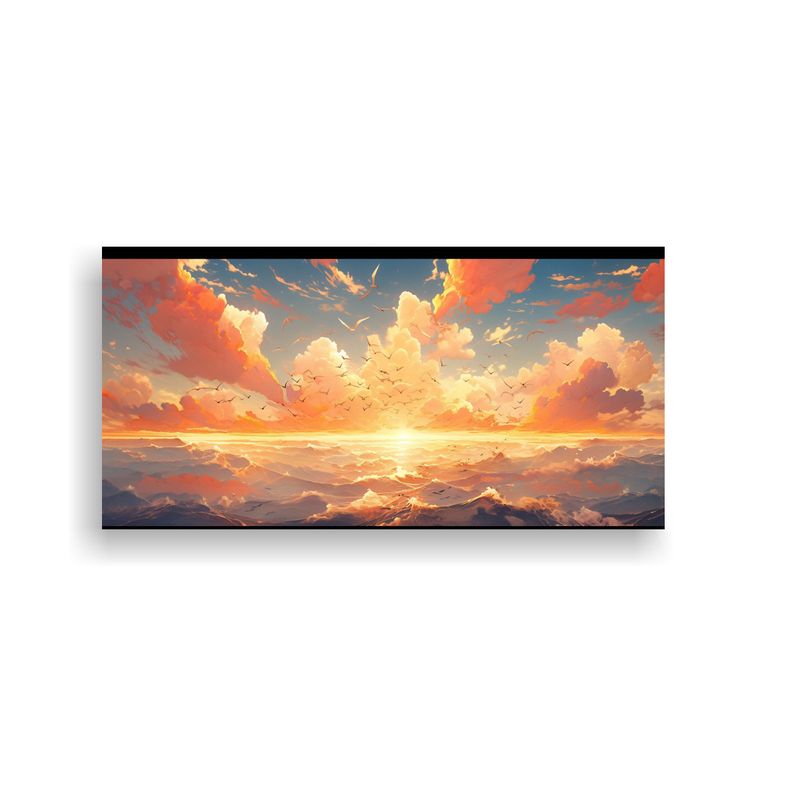GENERICO - Pintura Abstracta Brillante De Cielo Y Mar Con 80x40 Cm