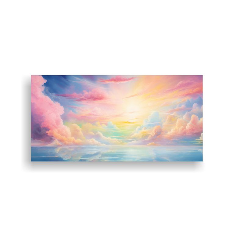 GENERICO - Cuadro Abstracto Armonía Cromática Cielo 80x40 Cm