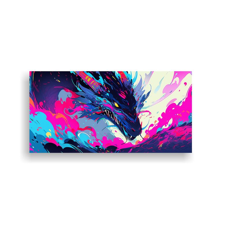 GENERICO - Pintura Mural Dragón Vibrante En Colores 100x50 Cm