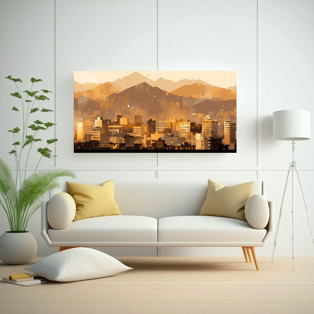 GENERICO - Cuadro Pop Art De Santiago En Chile En Tonos 100x50 Cm