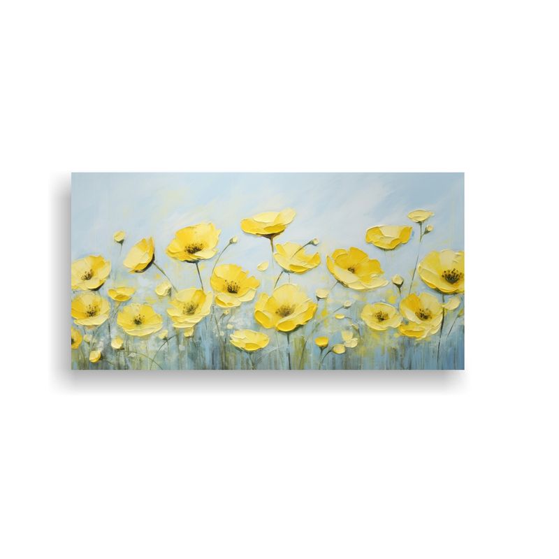 GENERICO - Cuadro Abstracto De Flores De Buttercups En 60x30 Cm