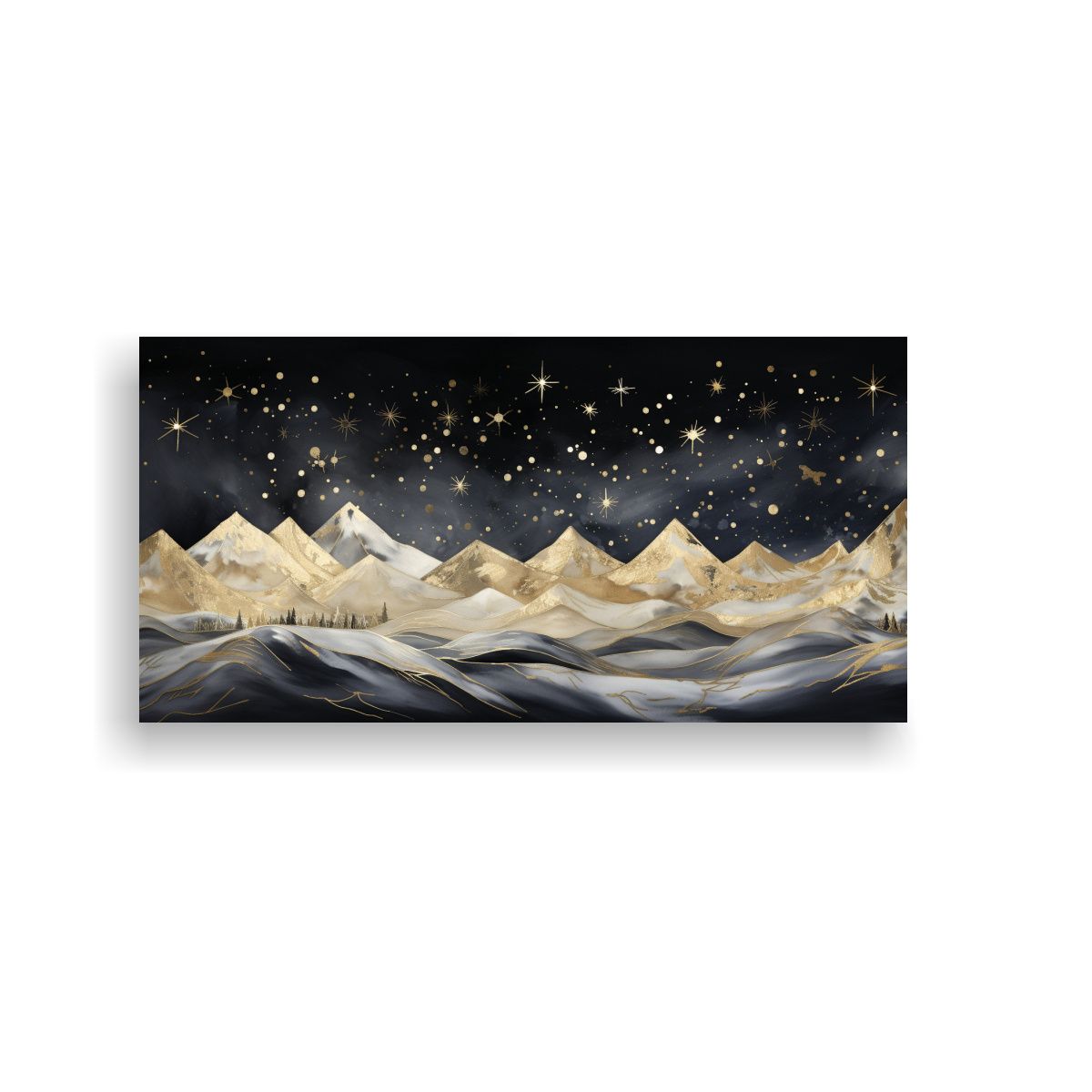 GENERICO - Paisaje Montañoso Simétrico Con Estilo Elegante 100x50 Cm