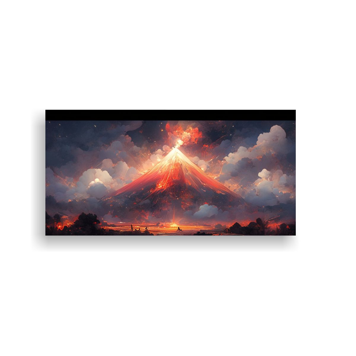 GENERICO - Horizontal Armonía Volcán Con Arcoíris Y 80x40 Cm