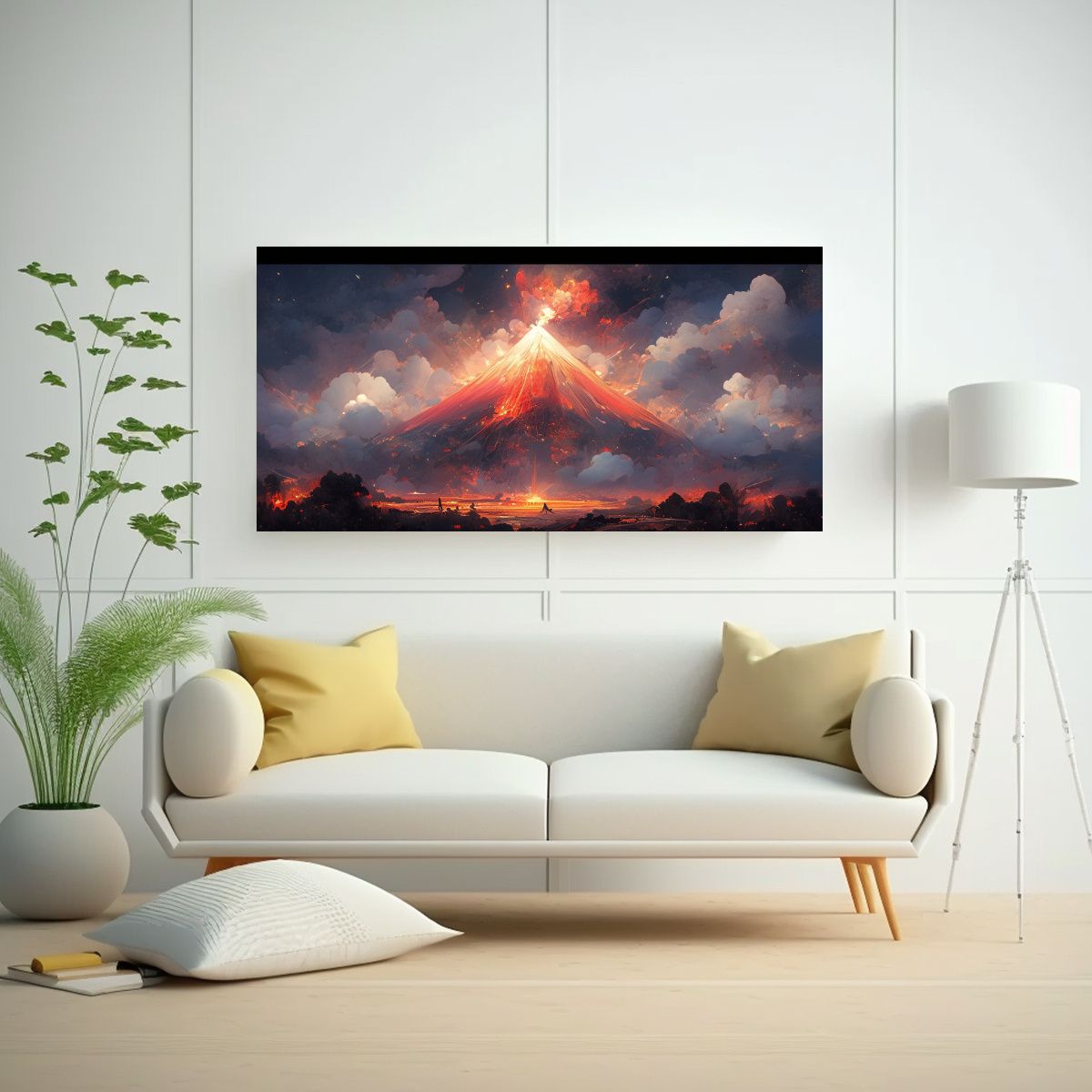 GENERICO - Horizontal Armonía Volcán Con Arcoíris Y 80x40 Cm
