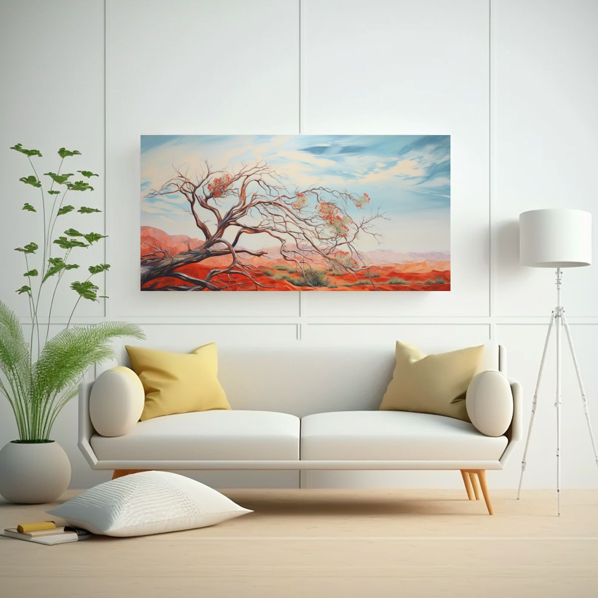 GENERICO - Cuadro Abstracto Juvenil Árbol De Ocotillo 80x40 Cm